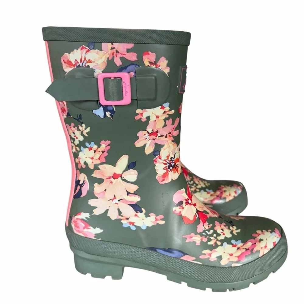 Joules Wellies Molly Mid Calf US 6 UK 4 Garden Pull On rain Boots